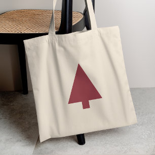 Tote Bag Arbre de Noël Scandi Minimalist Simple Bourgogne