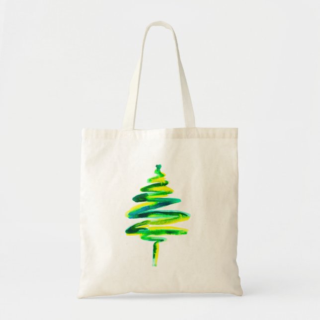 Tote Bag Arbre de Noël vert (Devant)