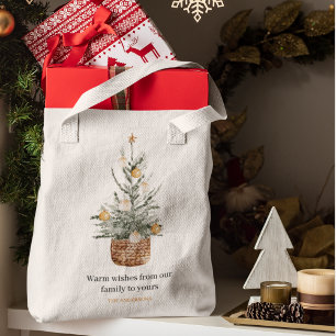 Tote Bag Arbre de Noël Vintage   Joyeux Fêtes