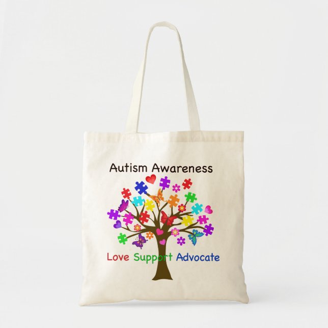 Tote Bag Arbre de sensibilisation sur l'autisme (Devant)