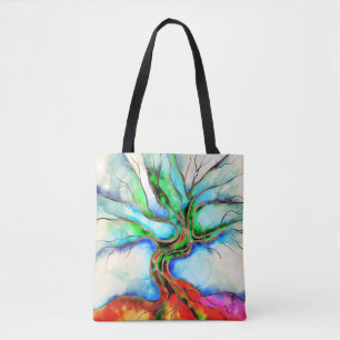 Tote Bag Arbre de vie - aquarelle, encre et or