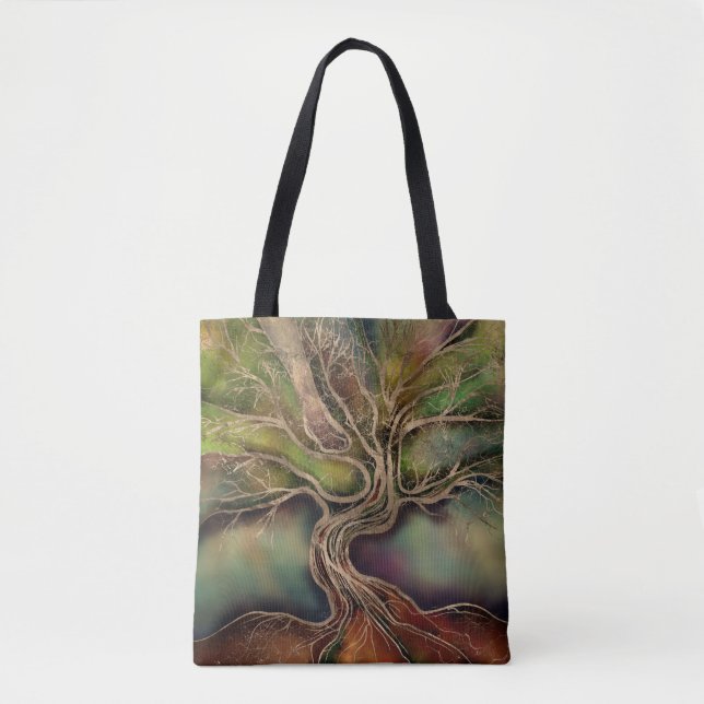 Tote Bag Arbre de vie - ombres d'automne (Devant)