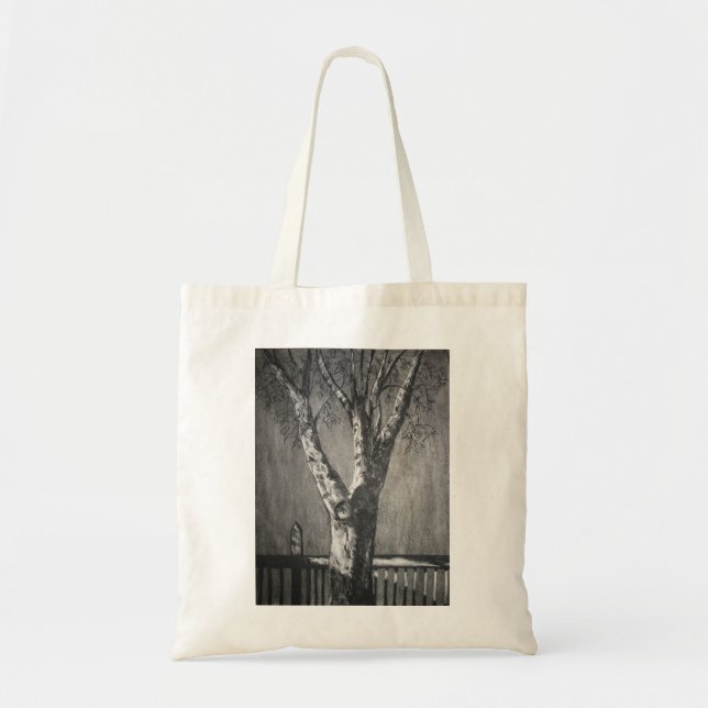 Tote Bag Arbre d'hiver - charbon de bois (Devant)