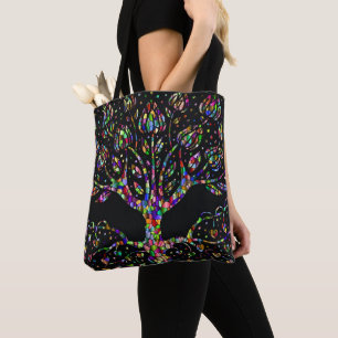 Tote Bag Arbre En Verre De Faux De Prospérité