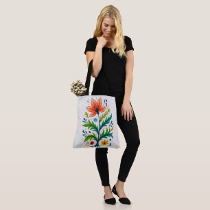 Tote Bag Arbre Floral Boho Vibrant Art Botanique Folkloriqu