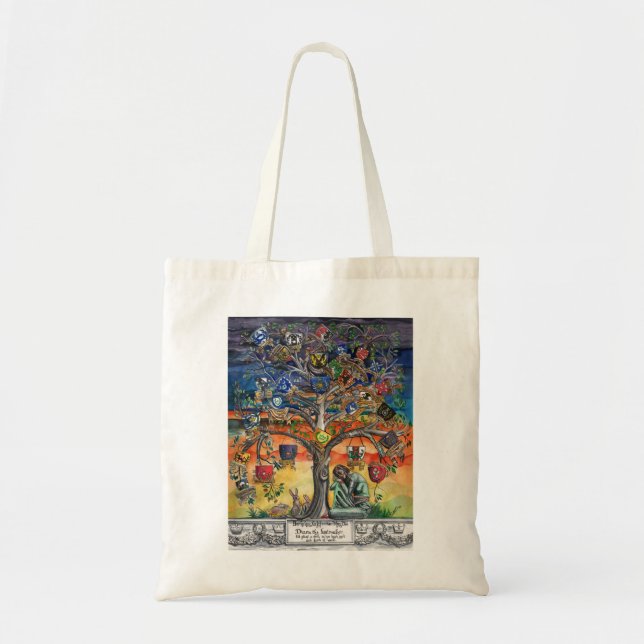Tote Bag Arbre généalogique héraldique de SCA (Devant)