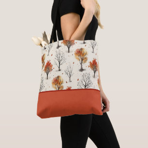 Tote Bag Arbres d'automne douillets Botanique Imprimer Bloc