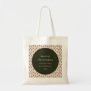 Tote Bag Arbres de Noël Verts Forestiers Rustiques Cadeau D