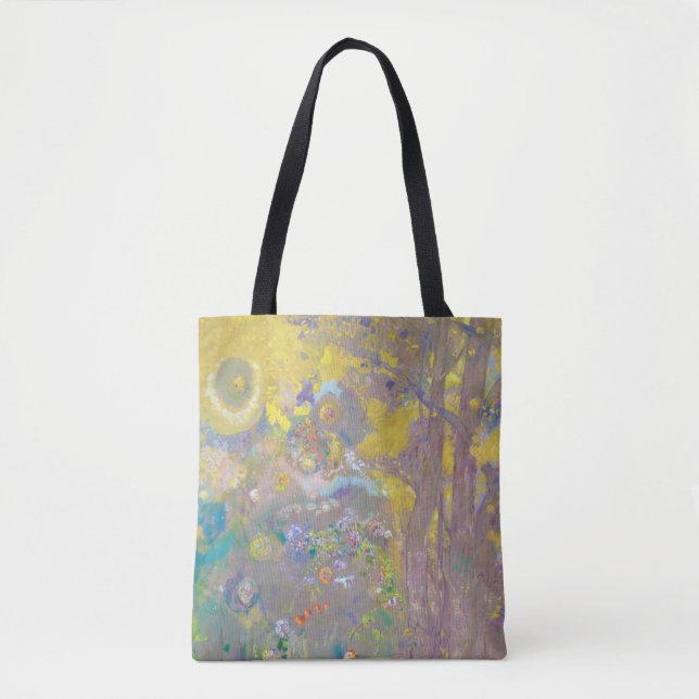 Tote Bag Arbres sur Arrière - plan Jaune, Redon (Devant)