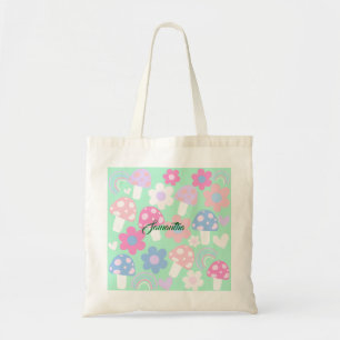 Tote Bag Arc-En-Ciel, Champignons Et Fleurs