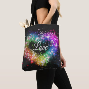 Tote Bag Arc-en-ciel couleurs vaporiser peinture étincelant