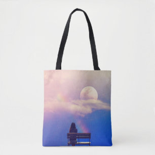 Tote Bag Arc-en-ciel de lune : Pastel Sky Beauty.