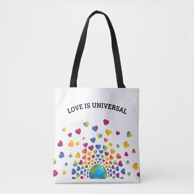Tote Bag Arc-en-ciel élégant de conception de cœurs (Devant)
