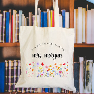 Tote Bag Arc-en-ciel Fleur sauvage jardin d'enfants Cadeau
