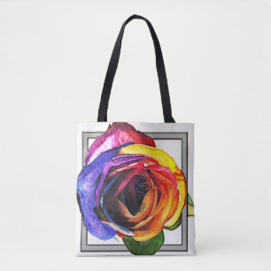 Tote Bag Arc-en-ciel Fourre-tout rose