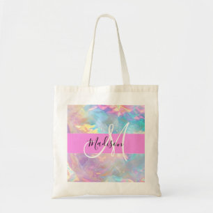 Tote Bag Arc-en-ciel girly holographique monogramme iridesc