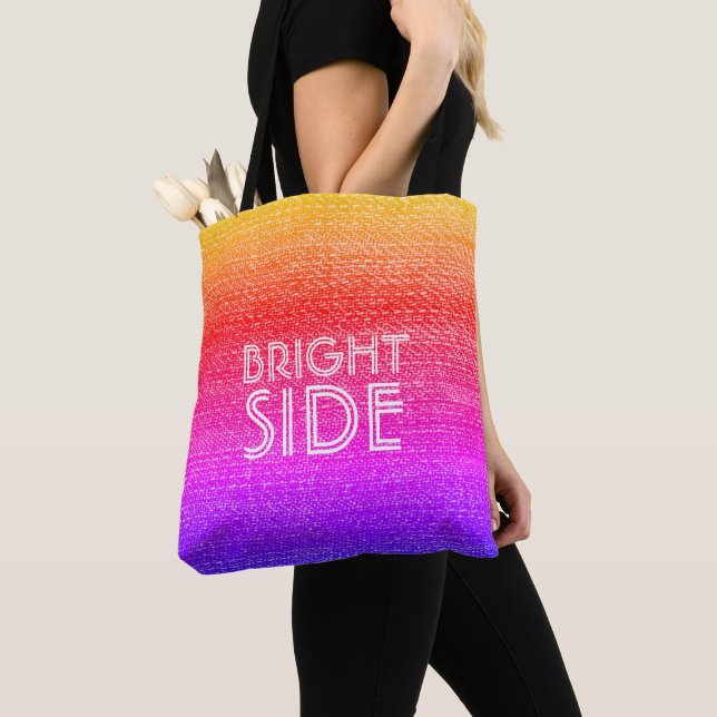 Tote Bag Arc-en-ciel lumineux rétro (De près)