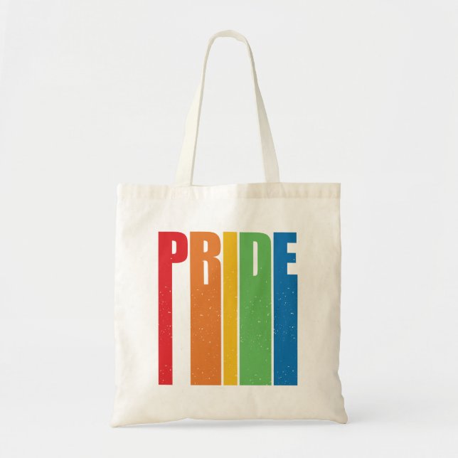 Tote Bag Arc-en-ciel rétro Pride (Devant)