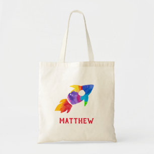 Tote Bag Arc-en-ciel Rocket Ship Espace extra-atmosphérique