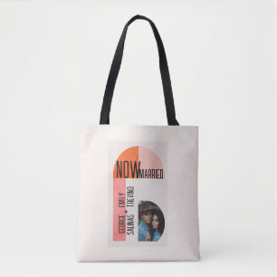 Tote Bag Arc moderne, orange et rose, Espace photo,