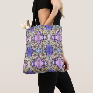 Tote Bag Arceau de fleurs aquarelle bleu