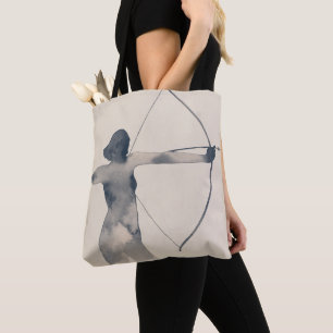 Tote Bag Archeresse aquarelle Silhouette