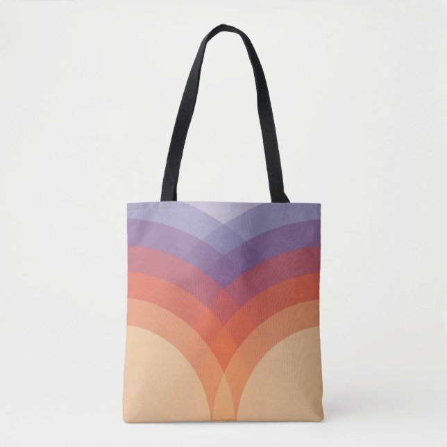 Tote Bag Arches pastel violettes, orange et bleues (Devant)