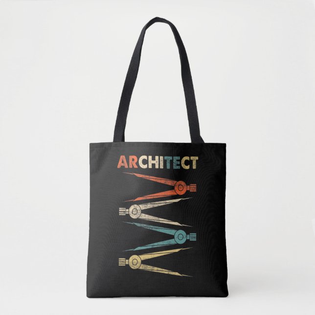 Tote Bag Architecte rétro de construction d'étudiants en ar (Devant)