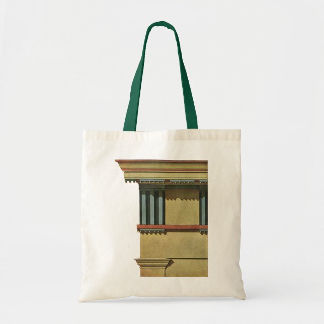 Tote Bag Architecture Classique vintage, Temple Entablature (Devant)