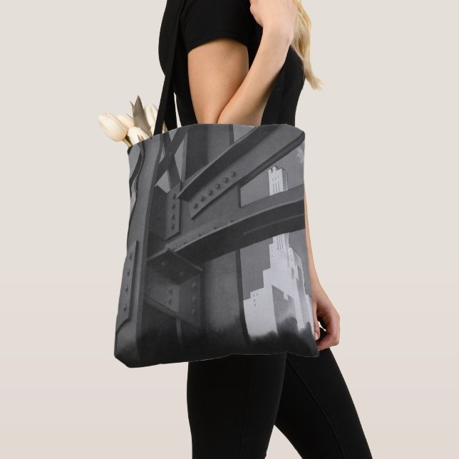 Tote Bag Architecture de gratte-ciel de construction en aci (De près)