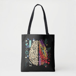 Tote Bag Architecture de la science du cerveau colorée Art
