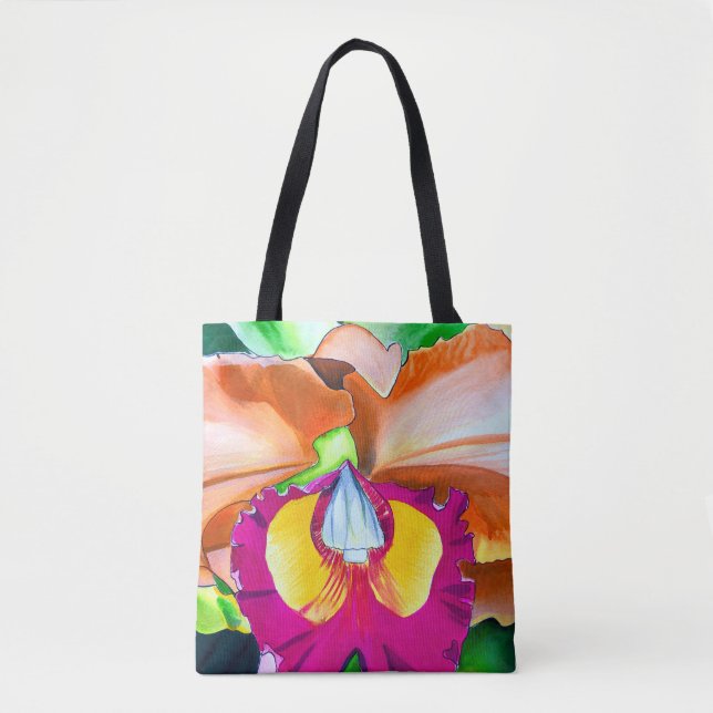 Tote Bag Ardoise à fleurs colorées (Devant)