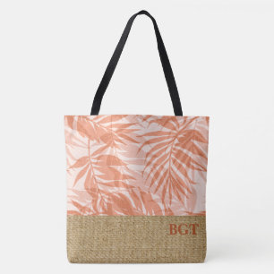 Tote Bag Areca Palms Hawaiian Tropical Grass Cloth