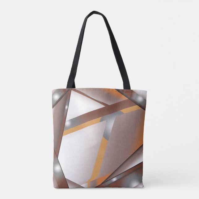 Tote Bag Arête Jagged Concentré Terre Tone Ombre Art (Dos)