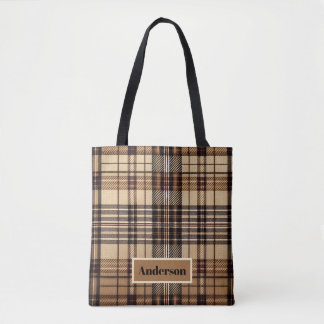 Tote Bag Aria Grace Camel Patrimoine Tartan Britannique ave