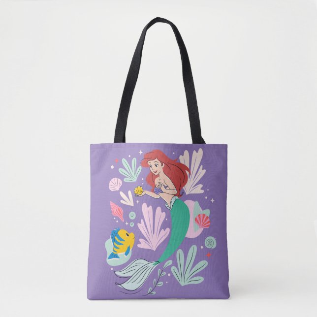 Tote Bag Ariel & Flounder’s Undersea Shell-abration ! (Devant)