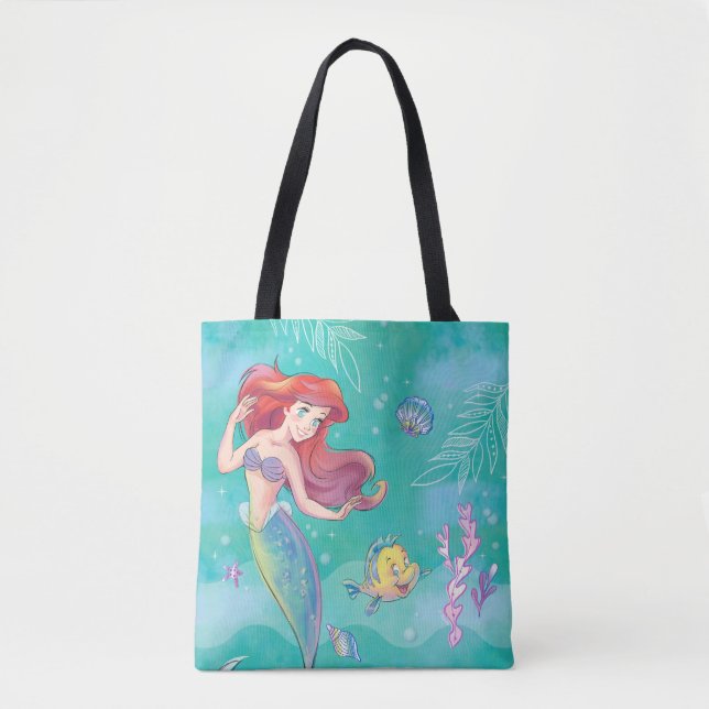 Tote Bag Ariel | La Petite Sirène - Aquarelle (Devant)