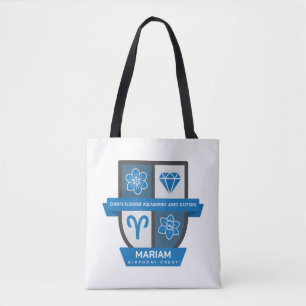 Tote Bag Aries Birthday Crest™ pour le 21-31 mars