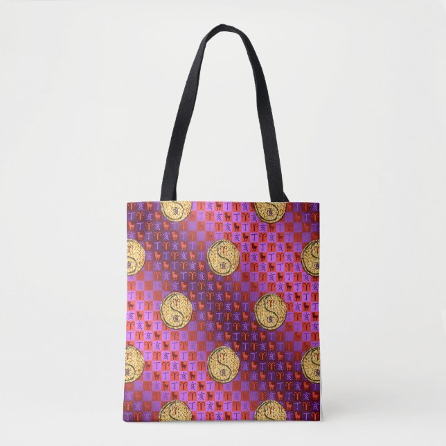 Tote Bag Aries et Fire Boar (Devant)