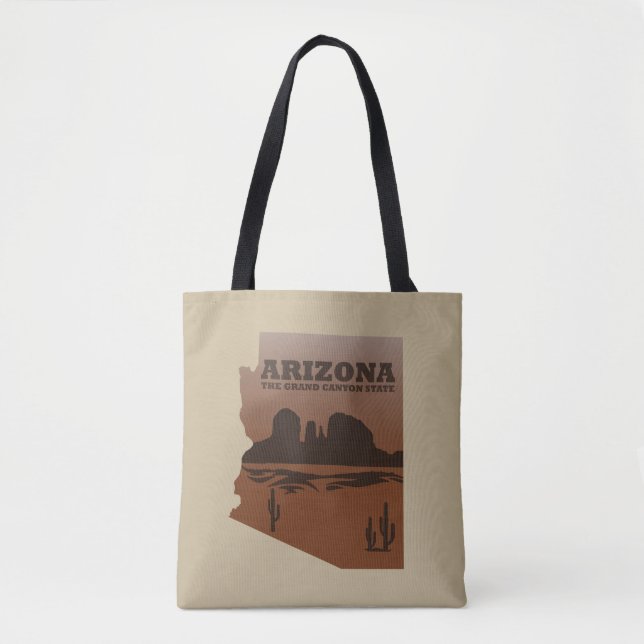 Tote Bag Arizona carte Grand Canyon paysage (Devant)