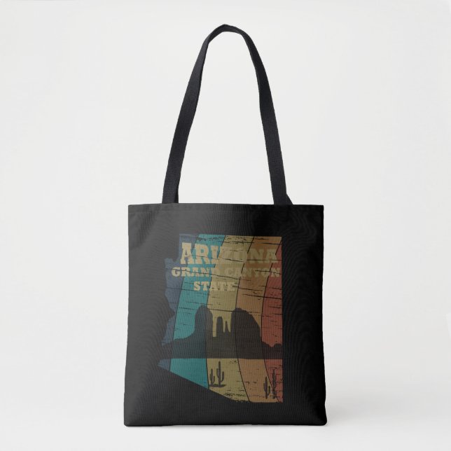 Tote Bag Arizona Sedona carte grand canyon paysage rétro (Devant)