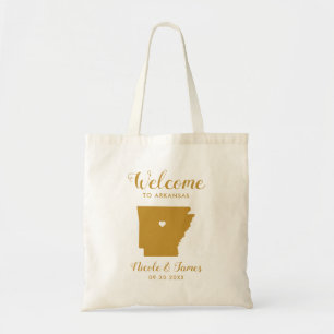 Tote Bag Arkansas Carte Mariage Welcome Bag Fourre-tout, Or