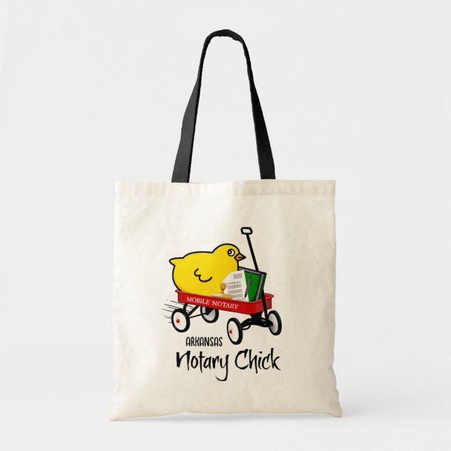 Tote Bag Arkansas Mobile Notaire Chick Red Wagon (Devant)