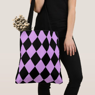 Tote Bag Arlequin rose et noir