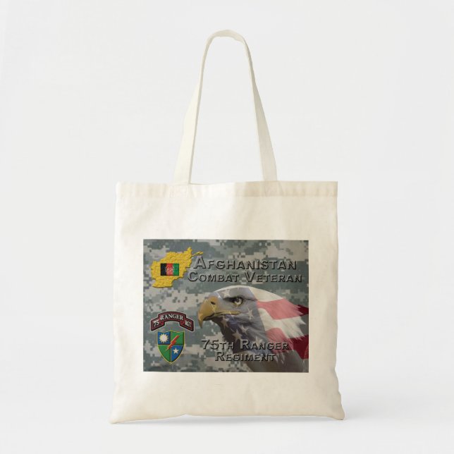 Tote Bag Armée afghane de combat 75e régiment de Rangers (Devant)