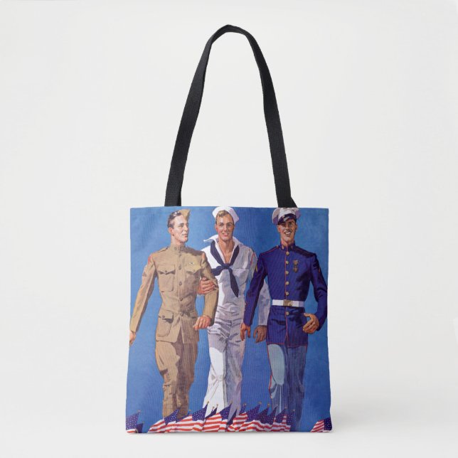 Tote Bag Armée, marine et marines (Devant)