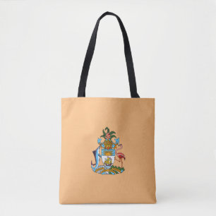 Tote Bag Armoiries des Bahamas - Marlin, Flamant rose, Conq