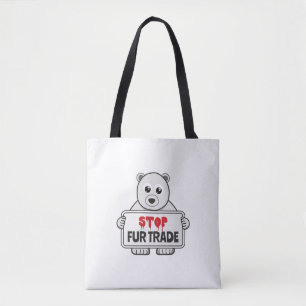 Tote Bag Arrêtez le commerce de la fourrure triste ours pol