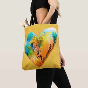 Tote Bag Arrière-coeur graffiti doré