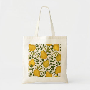 Tote Bag Arrière - plan blanc Feuille de poires jaunes